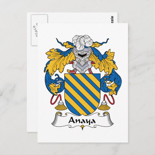 Anaya Familienwappen Postkarte (Vorne/Hinten)