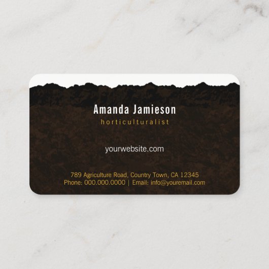 Anbau von Saatgut im Bodenbau Landwirtschaft Garte Visitenkarte (Rückseite)