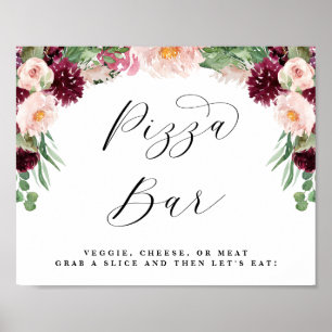 Anbeten Sie Blumen Pizza Buffet Skript Hochzeitssc Poster