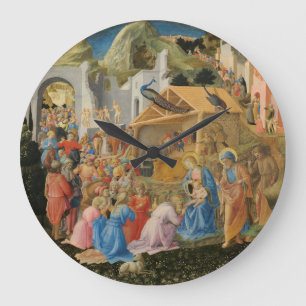 Anbetung der Heiligen Drei Könige von Fra Angelico Große Wanduhr