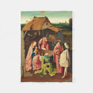 Anbetung der Heiligen Drei Könige von Hieronymus B Fleecedecke