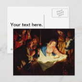 Anbetung der Hirten - Honthorst Postkarte (Vorne/Hinten)