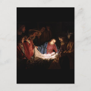 Anbetung der Hirten von Honthorst Postkarte