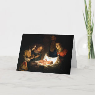 Anbetung des Jesuskindes - Honthorst Feiertagskarte