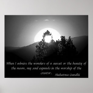 Anbetung des Schöpfers - Mahatma Gandhi Zitat Poster