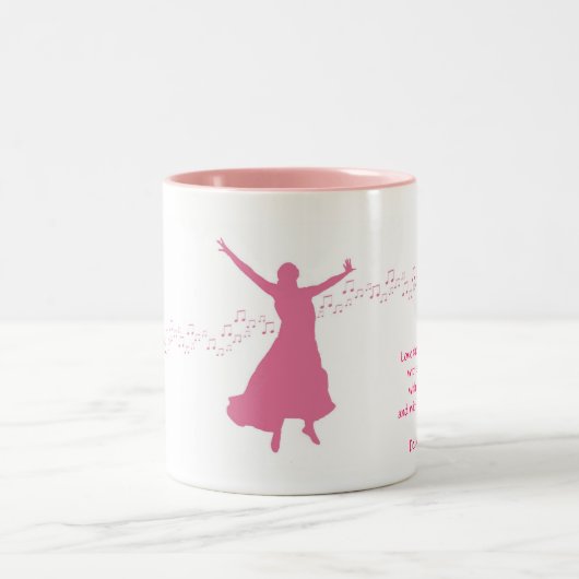 Anbetung siloutte Rosa Zweifarbige Tasse (Mittel)