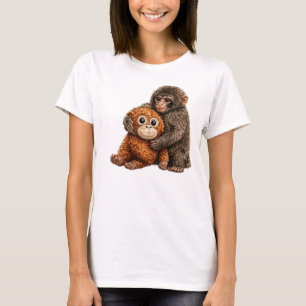 Anbetungswürdige Affen-Kunst PNG T-Shirt
