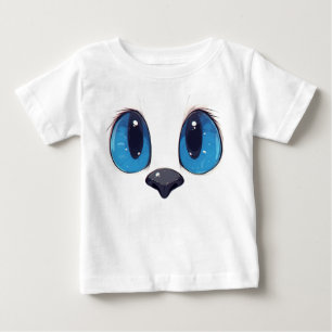 Anbetungswürdige Blaue Augen Katzen Gesicht Süßes Baby T-shirt