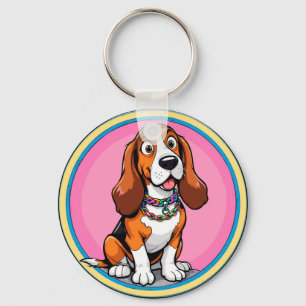 Anbetungswürdige Cartoon-Hund-Illustration Schlüsselanhänger