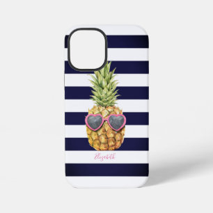 Anbetungswürdige gestreifte coole Ananas iPhone 12 Mini Hülle