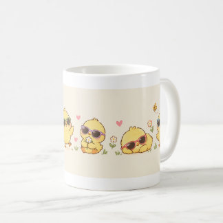 Anbetungswürdige Kawaii-Baby-Kükenfreunde, süße Pa Kaffeetasse