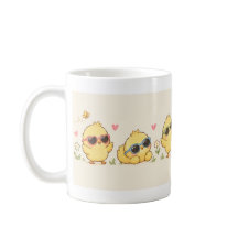 Anbetungswürdige Kawaii-Baby-Kükenfreunde, süße Pa