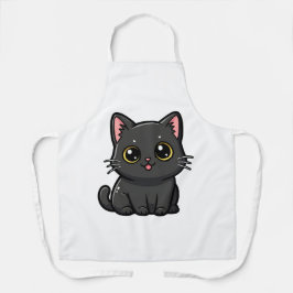 Anbetungswürdige Kawaii schwarze Katze Schürze