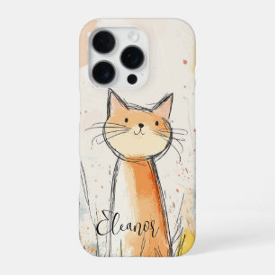 Anbetungswürdige Orange Katze Illustration Persona iPhone 16 Pro Hülle