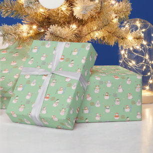 Anbetungswürdige Schneemänner Muster Gemütliche Geschenkpapier