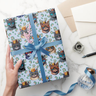 Anbetungswürdige süße königliche Katzen Wiederholu Geschenkpapier