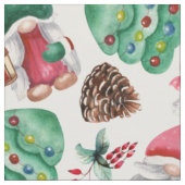 Anbetungswürdige Weihnachts-Gnome Stoff (Nahaufnahme)