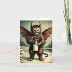 Anbetungswürdige Weihnachts-Horror-Kitty-Fee Karte