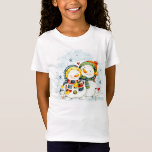 Anbetungswürdige Weihnachts-Schneemänner umarmen s T-Shirt