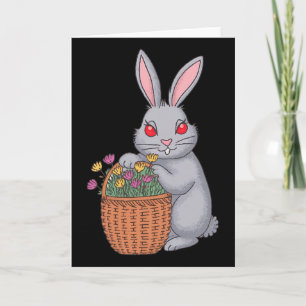Anbetungswürdiger bekiffter Osterhase mit Blumenst Karte
