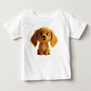Anbetungswürdiger goldener Welpe 3D-Illustration Baby T-shirt