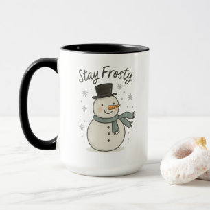 Anbetungswürdiger handgezeichneter Frosty-Weihnach Tasse