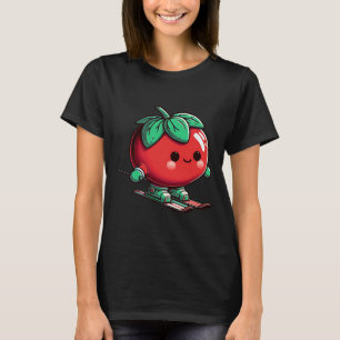 Anbetungswürdiger Kawaii-Tomate Skifahren Süßer Al T-Shirt