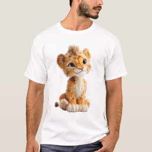 Anbetungswürdiger Löwenjunges Goldenes Fell Fellig T-Shirt