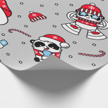 Anbetungswürdiger Panda-Schneemann-Weihnachtsfeier