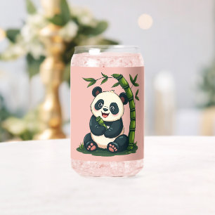 Anbetungswürdiger Panda umarmt Bambus süße Cartoon Dosenglas