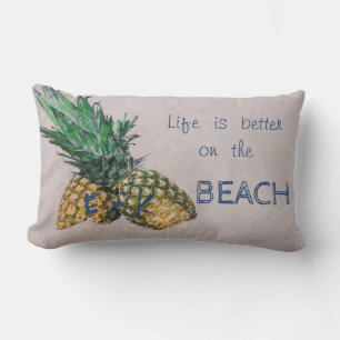 Anbetungswürdiger Sand, Strand, Ananas Lendenkissen