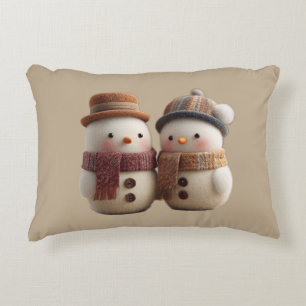 Anbetungswürdiger Schneemann Grafik   Gemütliche W Dekokissen