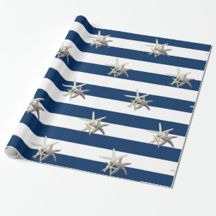 Anbetungswürdiger Seestern, marineblaue Streifen Geschenkpapier