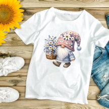 Anbetungswürdiger süßer Gnom mit Gänseblümchen für