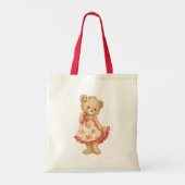 Anbetungswürdiger Teddybär-Bogen Tragetasche (Rückseite)