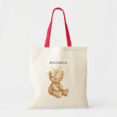 Anbetungswürdiger Teddybär-Bogen Tragetasche (Vorne)