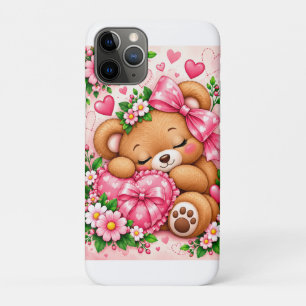 Anbetungswürdiger Teddybär mit rosa Schleife & Her Case-Mate iPhone Hülle