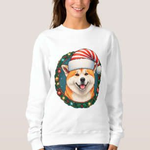 Anbetungswürdiger Weihnachtshund mit Santa-Hut Sweatshirt