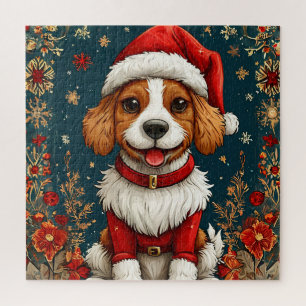 Anbetungswürdiger Weihnachtshund Puzzle