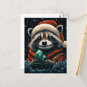 Anbetungswürdiger Weihnachtswaschbär Postkarte