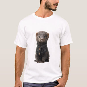 Anbetungswürdiges Baby-Frettchen in einem gemütlic T-Shirt