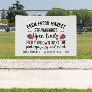 Anbieter von Erdbeeren auf frischem Markt Banner