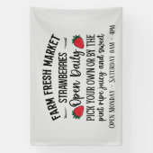 Anbieter von Erdbeeren auf frischem Markt Banner (Vertikal)