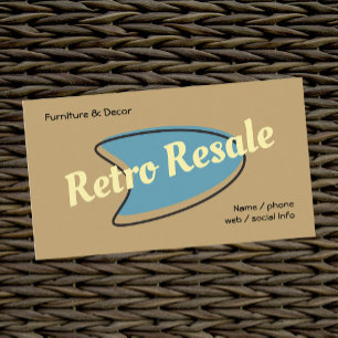 Anbieter von Vintage- und Retro-Waren Visitenkarte