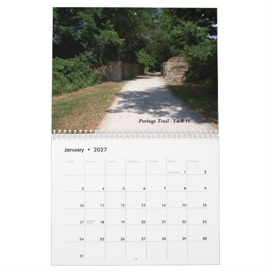 Anblick entlang den Fahrrad-Spuren Kalender (Jan 2027)