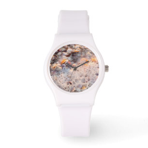 Anbrandende Wellen und Muscheln auf Sanibel Island Armbanduhr