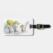 Anbringen des Gepäckstückes von Weihnachtskäse Gepäckanhänger (Vorderseite horizontal)