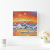 Ancandeszenz - Aquarellkunst Quadratische Wanduhr (Zuhause)