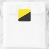 Ancap-Flagge Anarchokapitalismus gelb und schwarz Quadratischer Aufkleber (Tasche)