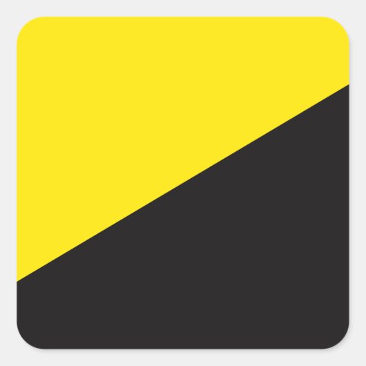 Ancap-Flagge Anarchokapitalismus gelb und schwarz Quadratischer Aufkleber (Vorderseite)